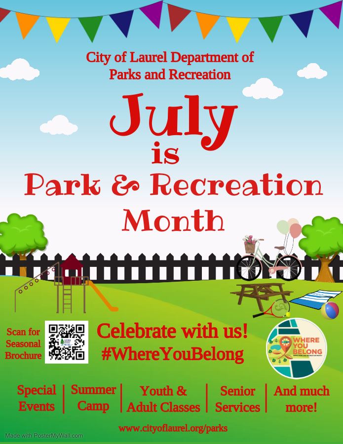 A flyer for Park and Recreation month.