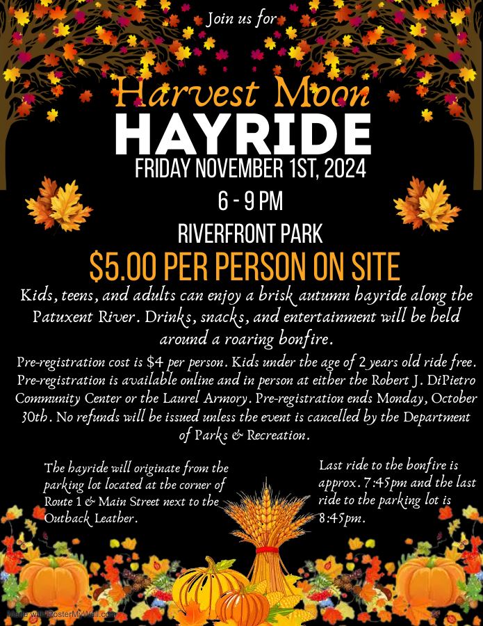 A flyer for our Harvest Moon Hayride 2024