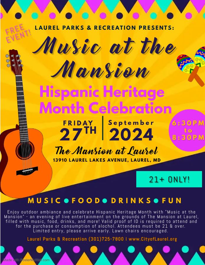 A flyer for Music at the Mansion Sept 2024