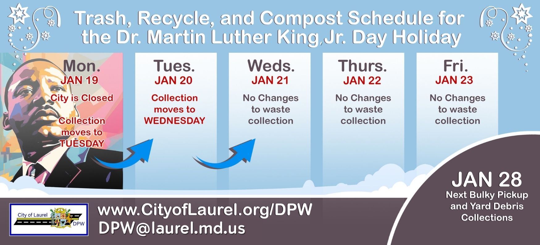 Dr. King, Jr. Day Collection Schedule