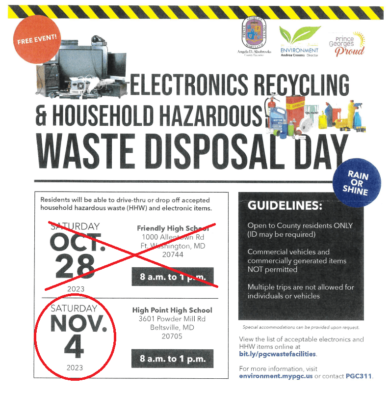 Ecycle and Hazardous Waste Disposal Flyer