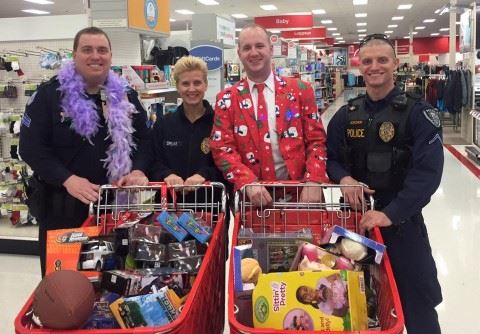 People with Shopping Carts and Toys